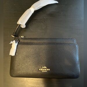 COACH double zip wallet